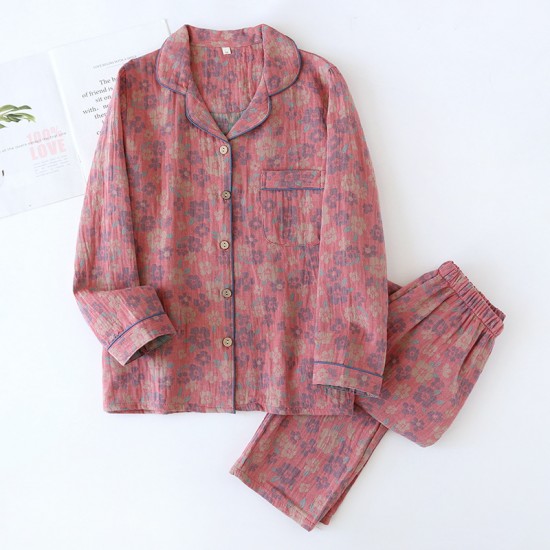 Men's spring and autumn couple's pajamas, pure cotton gauze long-sleeved trousers, thin summer Japanese-style loose loungewear set New postpartum maternity wear, pure cotton double-layer gauze long-sleeved pajamas, thin nursing clothes, open-front postpar Men's spring and autumn couple's pajamas, pure cotton gauze long-sleeved trousers, thin summer Japanese-style loose loungewear set New postpartum maternity wear, pure cotton double-layer gauze long-sleeved pajamas, thin nursing clothes, open-front postpar