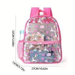 Best-selling printed transparent backpack, waterproof PVC storage bag, student backpack, large-capacity transparent backpack