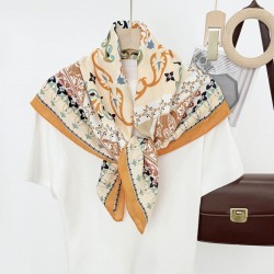 Korean cashew flower fashionable and elegant thin 90cm small square scarf for women, professional decorative scarf, dual-use shawl for outerwear