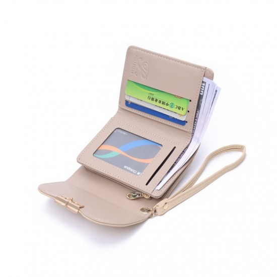 Cross-border hot-selling new women's short foldable wrist-style multifunctional wallet, student coin purse in stock Cross-border hot-selling new women's short foldable wrist-style multifunctional wallet, student coin purse in stock