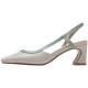 Color-blocked retro chic! Square-toed suede single-strap wedge slippers for women, Korean-style summer open-toe high-heeled sandals.