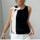 Cross-border European and American women's short skirts, new summer styles, fashionable and stylish, with a slanted neckline and contrasting pleated slim-fitting dresses Cross-border European and American women's short skirts, new summer styles, fashionable and stylish, with a slanted neckline and contrasting pleated slim-fitting dresses