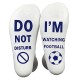Logo heat transfer hot stamping on socks, mid-length floor socks with hot stamping on socks, and lettering on football socks
