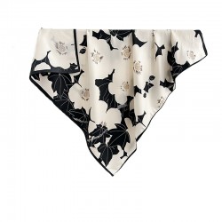 New Spring/Autumn Chanel-Style Floral Print Square Handkerchief for Women, Artistic, Retro, Niche Travel Photography Matching Scarf