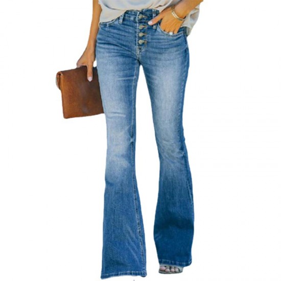2025 Factory Direct Cross-Border European and American High-Waisted Jeans, Flared Pants, Xintang Jeans for Women