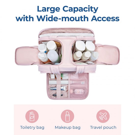 Feihong cross-border large-capacity cosmetic bag, portable hand-held toiletries bag, fluffy, large, wide-opening cosmetic and toiletries bag