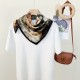 Korean Spring and Autumn New Fashion Personalized Print Square Scarf, Luxury Women's Fashionable and Elegant Thin 68cm Square Scarf