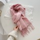 New solid color fringed scarves for men and women, thickened and versatile, high-end faux cashmere fashion neckbands in stock.