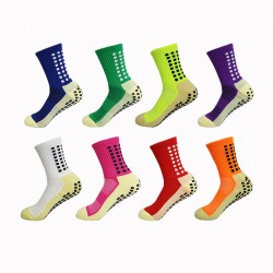Cross-border non-slip rubberized mid-calf thickened football socks Terry socks, outdoor training, and mesh breathable.
