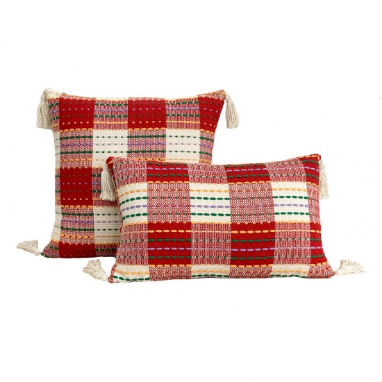 INS solid color saffron colored cotton and rowan flower throw pillowcases, handmade. Office sofa and chair lumbar pillows INS solid color saffron colored cotton and rowan flower throw pillowcases, handmade. Office sofa and chair lumbar pillows