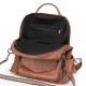 Cross-border PU women's winter new European and American retro versatile backpack, high-end two-tone tassel backpack wholesale