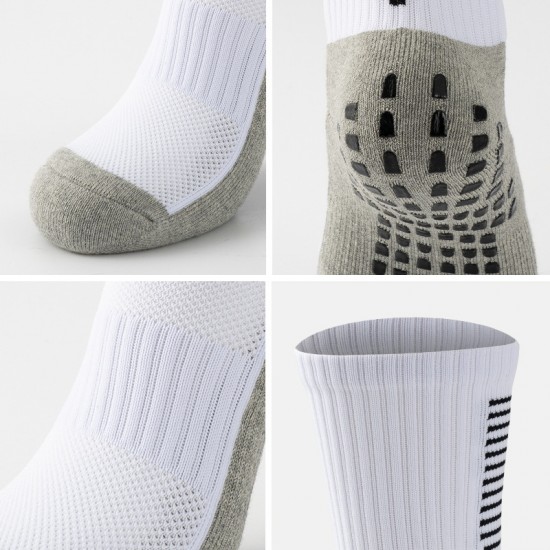 Thickened towel-soled, wear-resistant dotted mesh soccer socks, basketball socks, running gray socks, elite sports thickened cotton socks.
