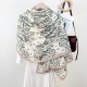 New cotton and linen long scarves, thin shawls for travel and photography, Korean-style fashionable and retro cashew flower print long scarves.