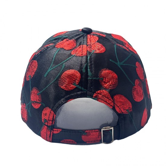 Korean style fashionable cherry jacquard pattern women's hardtop baseball caps, casual sun protection, versatile and fashionable baseball caps. Korean style fashionable cherry jacquard pattern women's hardtop baseball caps, casual sun protection, versatile and fashionable baseball caps.