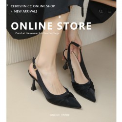 Women's shoes, 2024 summer new models, versatile square-toed open-toed rhinestone mid-heeled flip-flops, influencer sandals, and half-slip flip-flops.