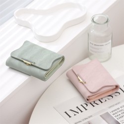 2025 new women's short wallet, Japanese and Korean style, small, fresh, folding, zippered, multifunctional student coin purse, in stock.