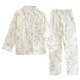 2025 spring new pure cotton gauze pajamas, women's loungewear set, long-sleeved, thin crepe, summer cotton