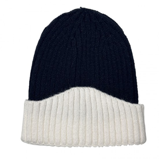 Winter colorblock earmuffs for women, cross-border brimless beanie, versatile and simple men's warm knitted hat, wholesale.