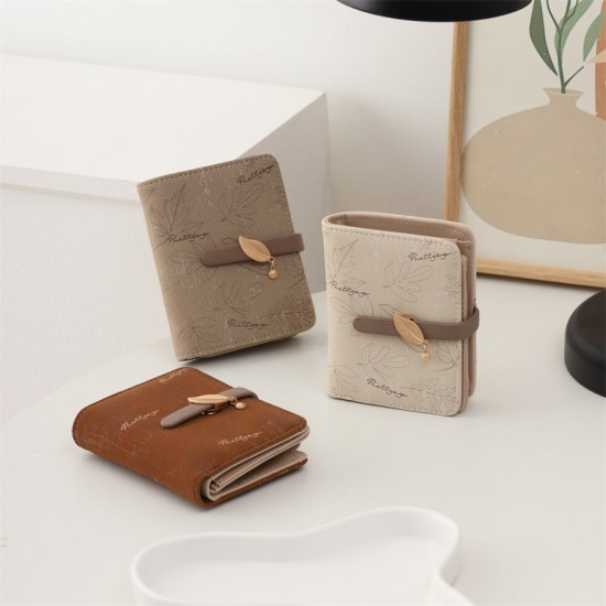 Lianbu 2025 new short wallet, stylish, simple zippered printed multifunctional coin purse