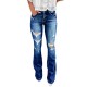Factory direct sales: European and American cross-border Amazon independent platform new high-waisted ripped jeans for women Slightly flared casual pants Factory direct sales: European and American cross-border Amazon independent platform new high-waisted ripped jeans for women Slightly flared casual pants