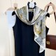 Spring and summer, fashionable, youthful, new thin silk scarves for moms, holiday gifts, niche retro secret forest print scarves.
