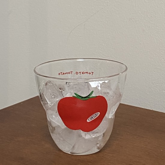 Instagram Cartoon Abstract Fish Glass, Cute Blue Fish, High-Resistant Juice and Milk Cup for Couples