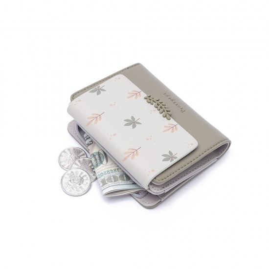 New Japanese-Korean style women's wallet, fresh-looking, popular-style, foldable, zippered, multifunctional, female wallet.