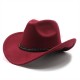 New cross-border western cowboy hat, black woolen jazz hat, ethnic autumn and winter felt hat for men and women, wide brim hat
