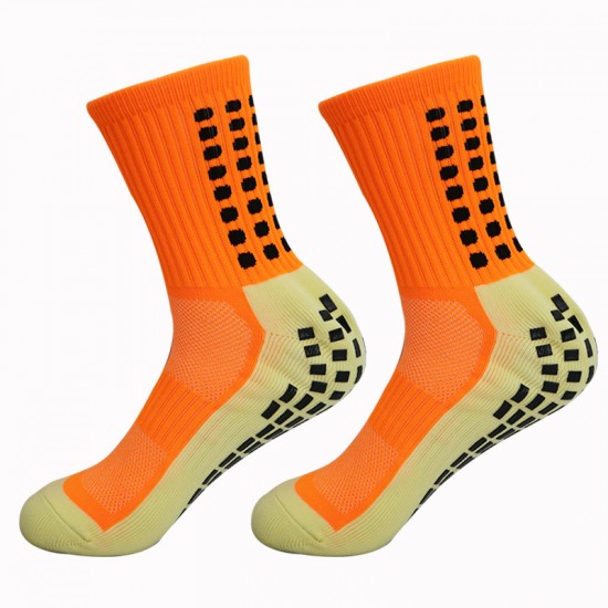 Cross-border wholesale thickened towel-soled, deodorizing, adhesive-coated, non-slip outdoor soccer socks, yoga and Pilates sports socks.
