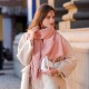 2025 new double-sided solid color macaron scarf for women, popular for winter Fashionable faux cashmere tassel warmer wholesale