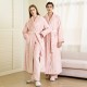2025 new double-layered thickened men's autumn and winter warm pajamas, plus-size plus-length home robes.