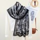 Ethnic Artistic Retro Patterned Scarf, Korean Women's Elegant and Stylish Travel Outerwear Long Scarf