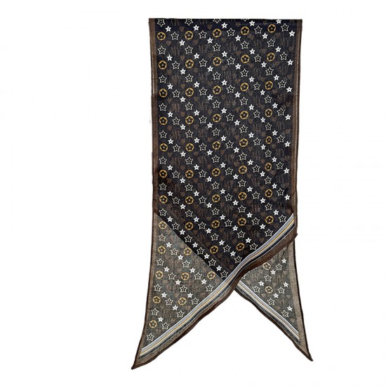 Light Luxury Retro Star Floral Print Scarf, Korean Trendy Design, Women's Fashion Thin Shawl, INS Style Light Luxury Retro Star Floral Print Scarf, Korean Trendy Design, Women's Fashion Thin Shawl, INS Style