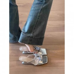 2024 autumn and winter new high-heeled, slimming boots, Korean-style, artistic, stretch ankle boots with bows.
