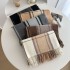 Korean classic plaid faux cashmere scarves for women, fashionable and versatile thin warm neckbands for outerwear.