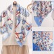 Spring/Summer new printed silk scarf, camellia 90s large square scarf, wholesale women's sunscreen silk scarf, scarf accessories Spring/Summer new printed silk scarf, camellia 90s large square scarf, wholesale women's sunscreen silk scarf, scarf accessories