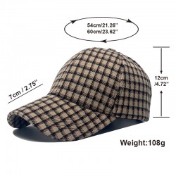 Cross-border New Retro Plaid Baseball Hat for Women: Casual and Versatile, Student Hat, Men's Simple Baseball Hat Wholesale
