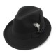 2023 new cross-border men's small hats with feathers and felt, men's jazz fedoras.