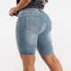 2025 new European and American cross-border high-waisted ripped denim shorts for women, stretchy, slim-fitting, hip-lifting cropped pants in stock