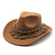 Cross-border retro ethnic-style tassel felt hat, jazz flat-brimmed hat for men and women, British woolen hat