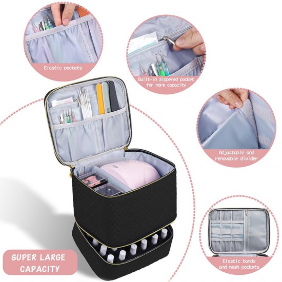 Feihong cross-border vertical striped storage bag, high-quality corduroy cosmetic bag, large-capacity portable toiletries bag.