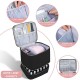 Feihong cross-border vertical striped storage bag, high-quality corduroy cosmetic bag, large-capacity portable toiletries bag.
