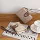 Lianbu new women's short wallet, two-fold, soft PU wallet with fashionable leaf print, buckle, zippered wallet, student wallet.
