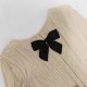 Women's suit with a hollowed-out bow at the back, 2025 summer elegant round-neck long-sleeved top and trousers, two-piece set.