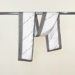 New Japanese and Korean summer simple houndstooth print small long scarves multifunctional fashionable decorative scarves imitation silk ribbons.