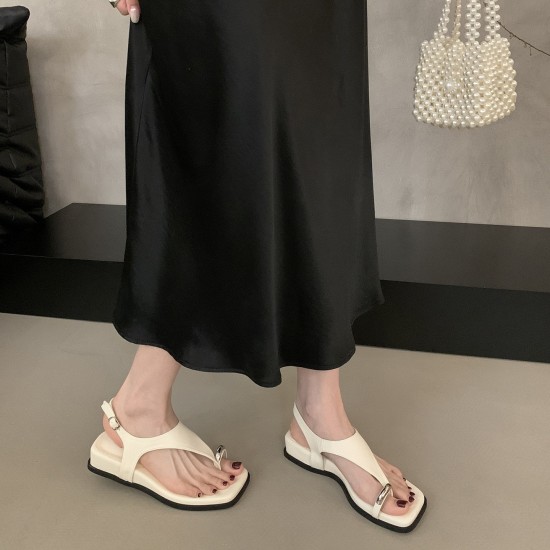 French Retro Strappy Wedge Heel Slip-On Sandals for Women, Summer 2025 New Roman sandals with skirts French Retro Strappy Wedge Heel Slip-On Sandals for Women, Summer 2025 New Roman sandals with skirts