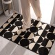 Cross-border flocked three-piece bathroom floor mat set, absorbent and non-slip bedroom bedside rugs Cross-border flocked three-piece bathroom floor mat set, absorbent and non-slip bedroom bedside rugs