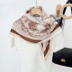 New spring and summer 90cm square scarf with Korean print, a luxurious jungle print silk scarf, a high-quality, versatile shawl for all seasons
