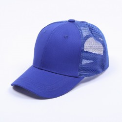 New cross-border summer plain mesh baseball caps, solid-color mesh caps for men and women, and hip-hop caps.