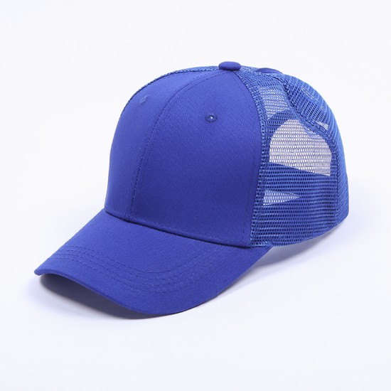 New cross-border summer plain mesh baseball caps, solid-color mesh caps for men and women, and hip-hop caps.